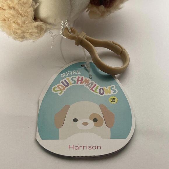 NWT SQUISHMALLOWS HARRISON THE DOG KEY CLIP 3.5” - Picture 3 of 3